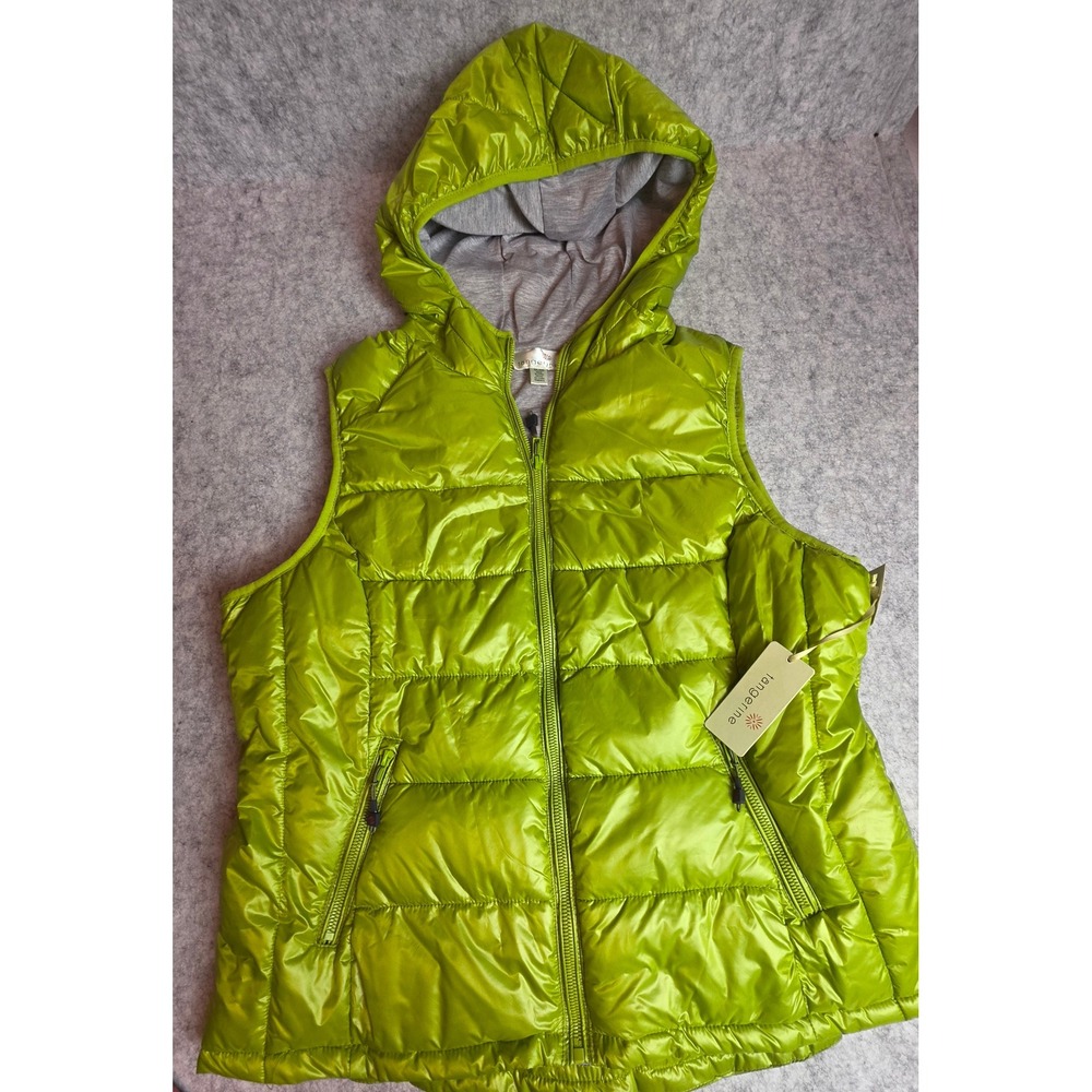 Tangerine Hooded Puffer Vest Apple Green XXL FW9128AC525 New With Tags